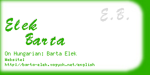 elek barta business card